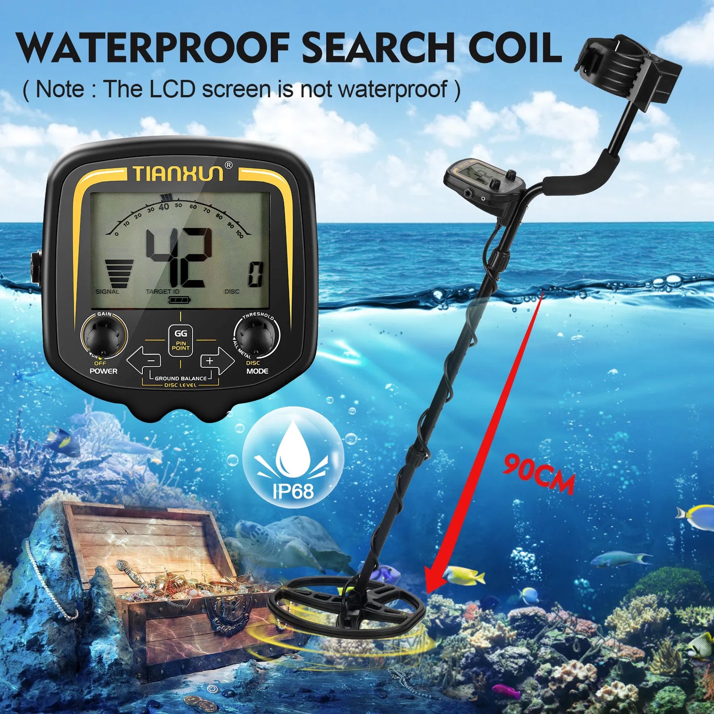 TX-850 Professional Metal Detector Underground Depth 2.5m Scanner Search Finder Gold Detector Treasure Hunter Pinpointer MD4060