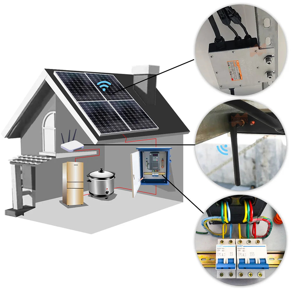 700W Portable Solar Grid Tie Smart Micro Inverter Converter MPPT 18V-50VDC To 80V-280VAC For 300-350W PV,Ship From EU Brazil US