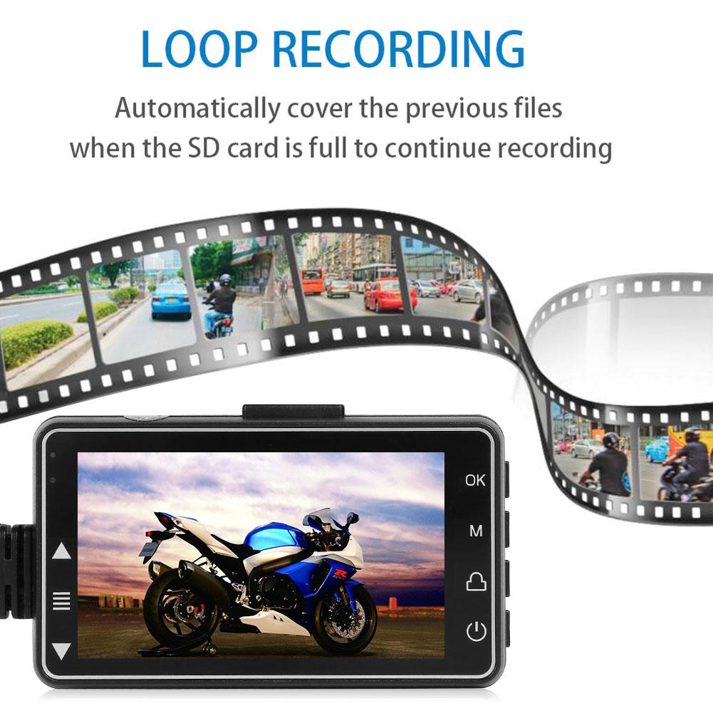 SE300 1080P Motorcycle DVR Dash Cam with Front and Rear View.