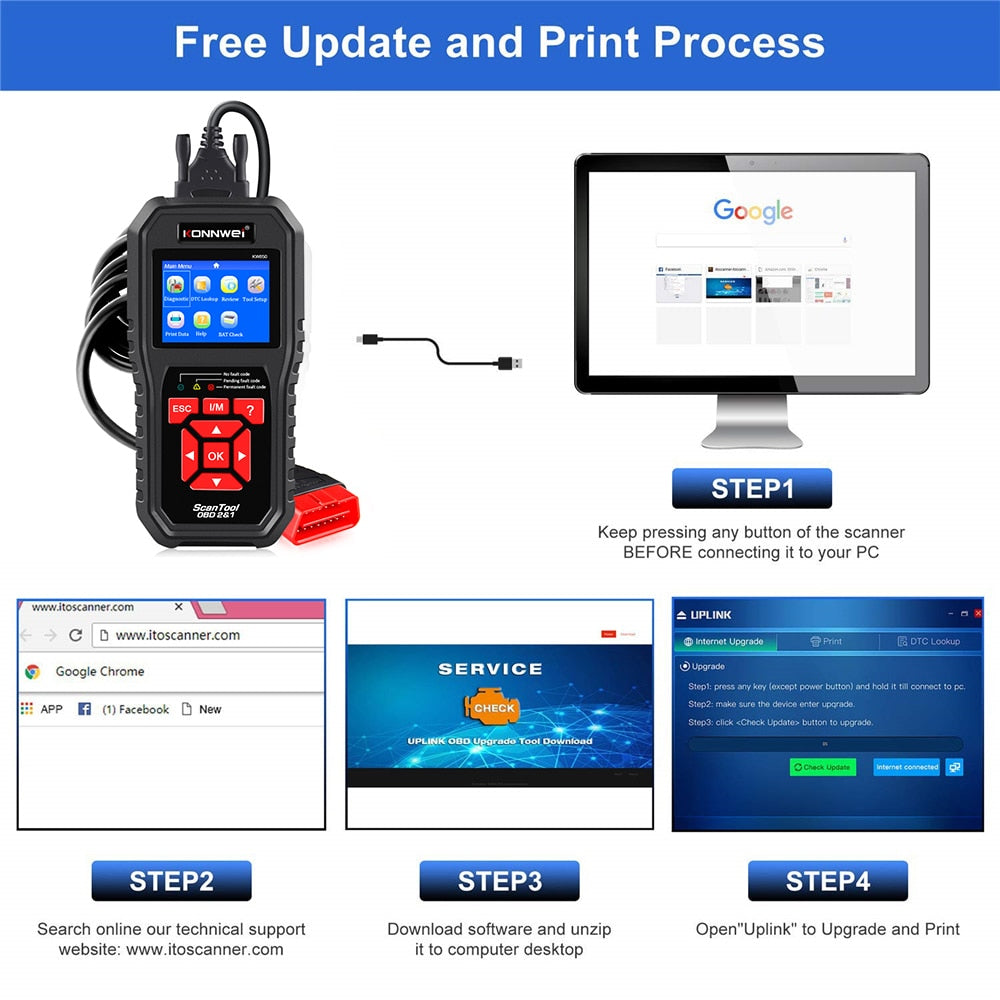 OBD2 Car Diagnostic Scanner  Check Engine Automotive Car Scanner Code Reader Black