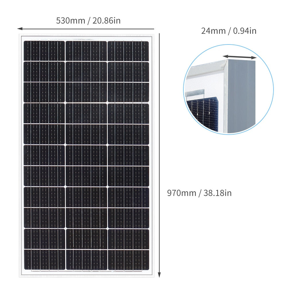 12 Volt 100W Photovoltaic solar panel