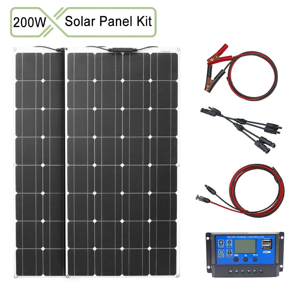 12v flexible solar panel kit with solar controller for battery charger