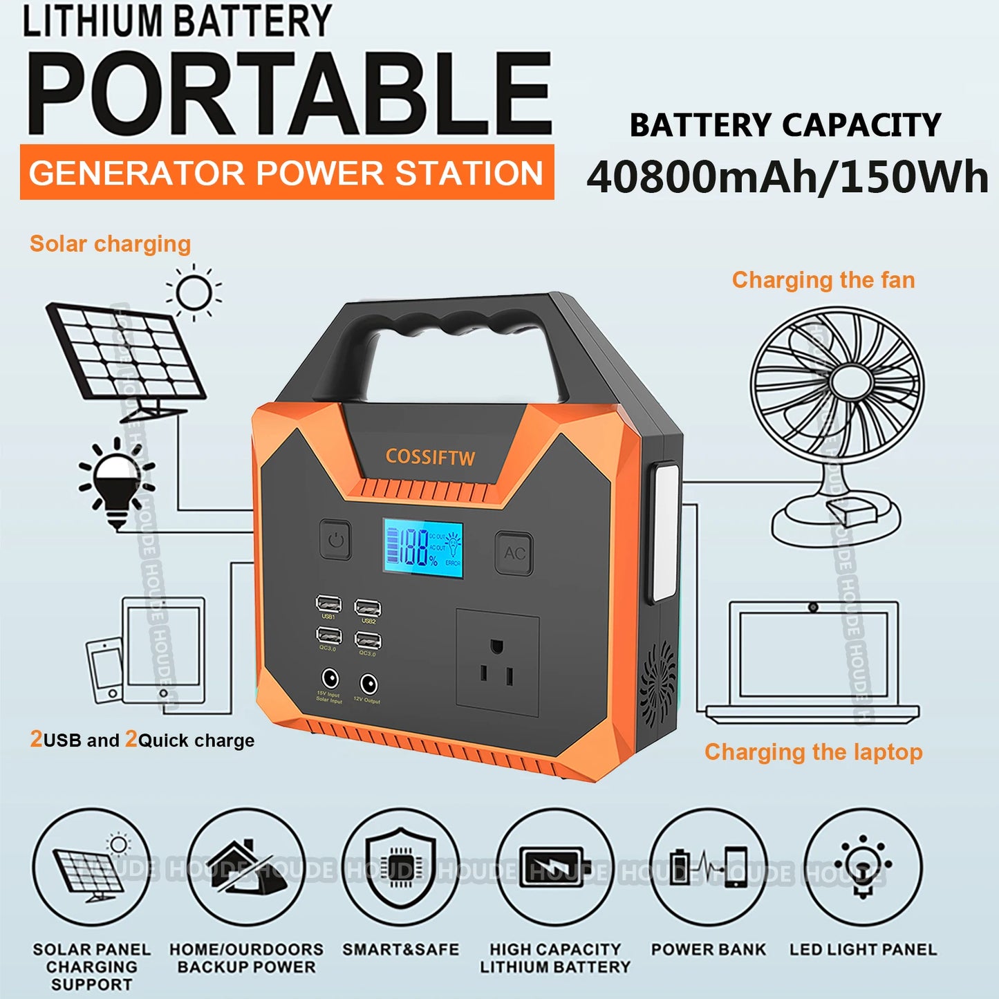 Solar Generator 166Wh Home Use Backup Power