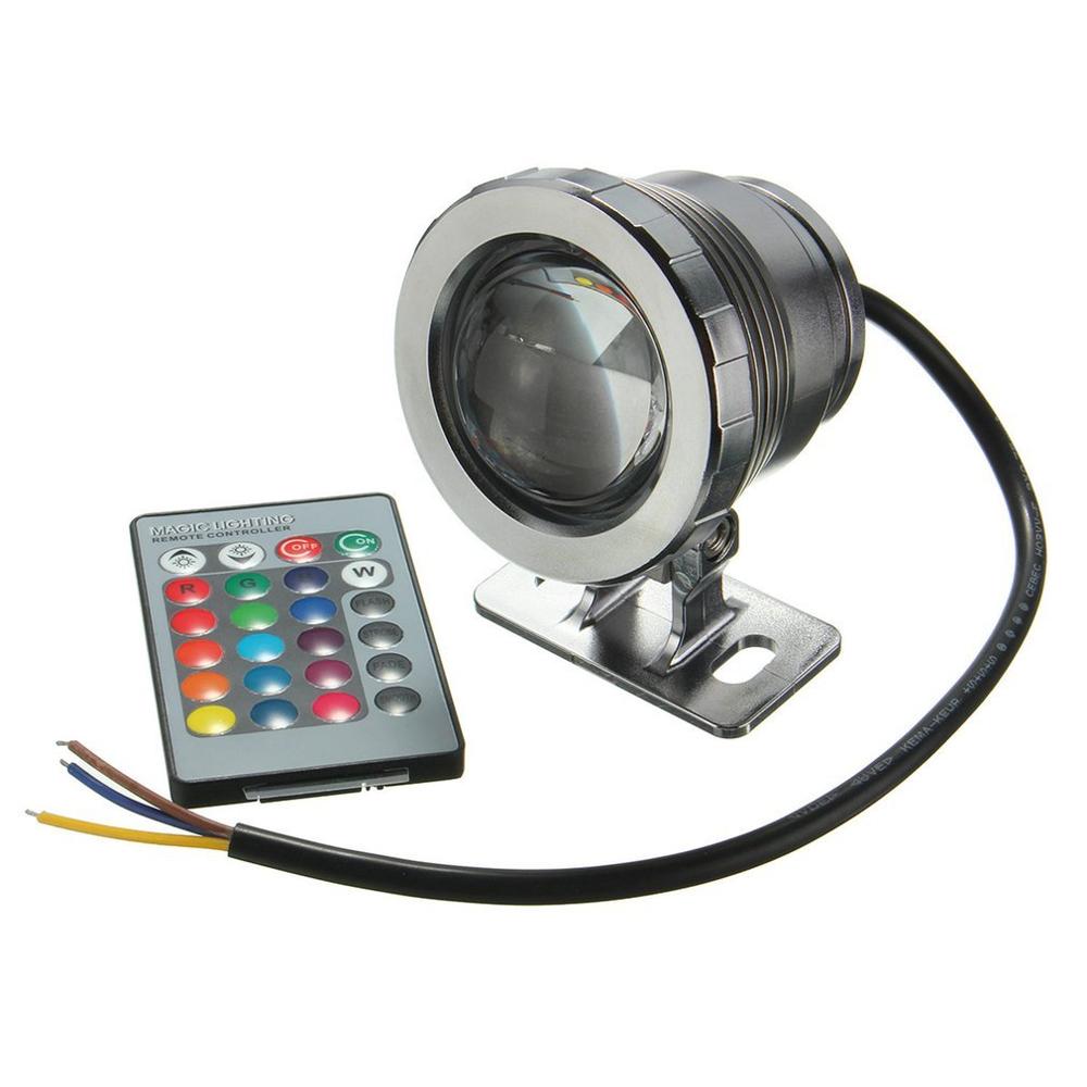 Waterproof 10W RGB LED Light Garden Fountain Pool Pond Spotlight Super Bright Underwater Light Lamp With Remote Control