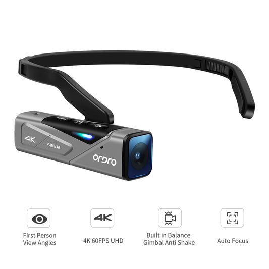 Ordro EP7 YouTube Video Vlog Camera 4K 60fps Head Wearable WiFi POV Digital Action Camcorder Profissional Image Stabilization