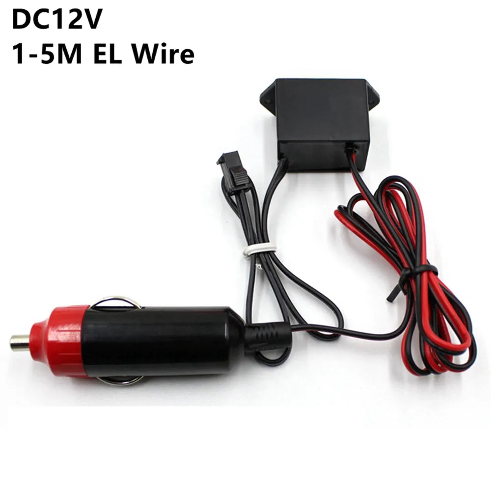 DC 3V AA Battery 5V USB 12V Power Supply Adapter Driver Controller Inverter For 1-220M El Wire Electroluminescent Light.