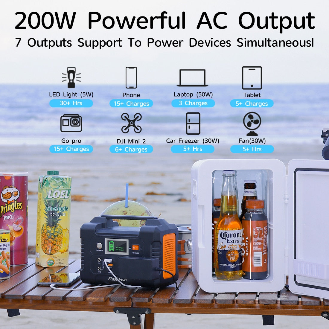 Rechargeable Portable Power Station 200W 151Wh Solar Generator with Solar Panel 50W Battery Complete Kit Set