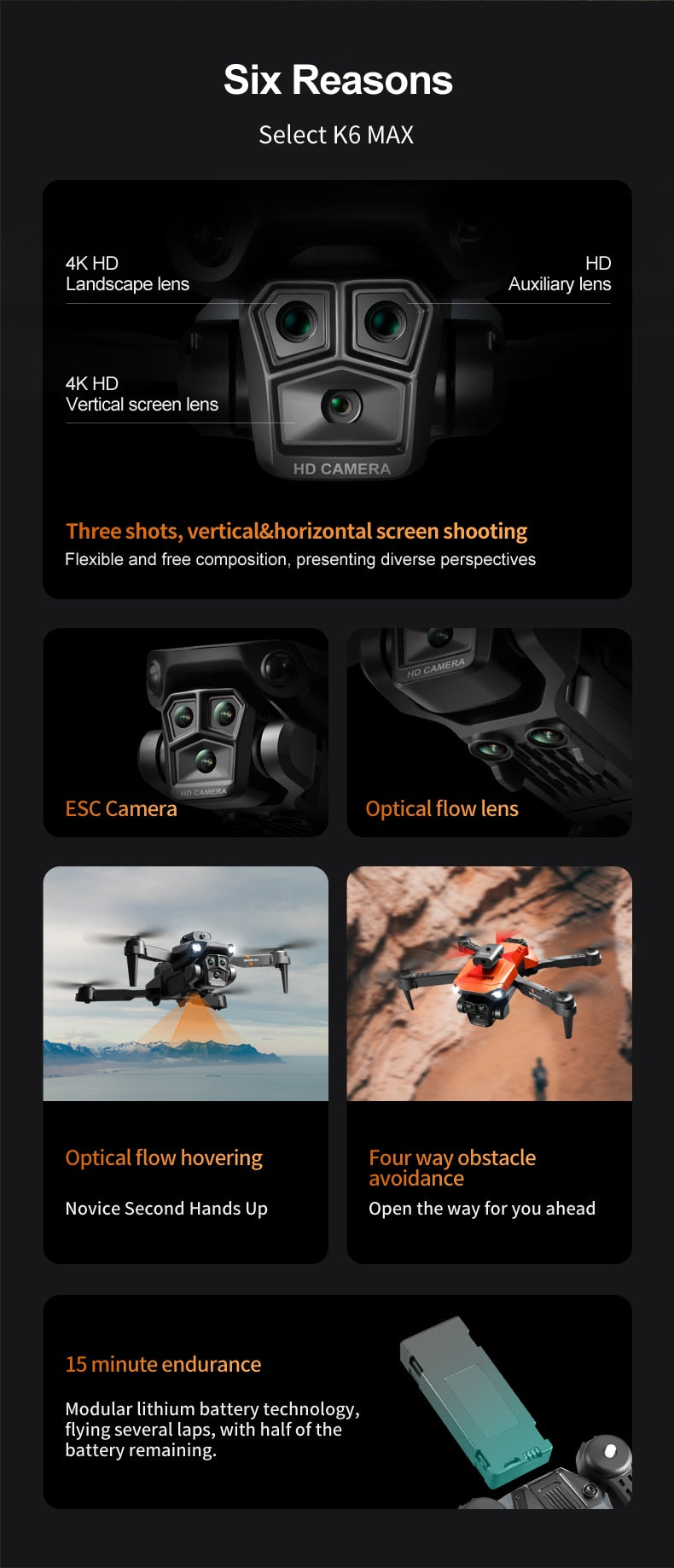 Mini Drone 4K Professional Three Cameras Flow Localization, Obstacle Quadcopter