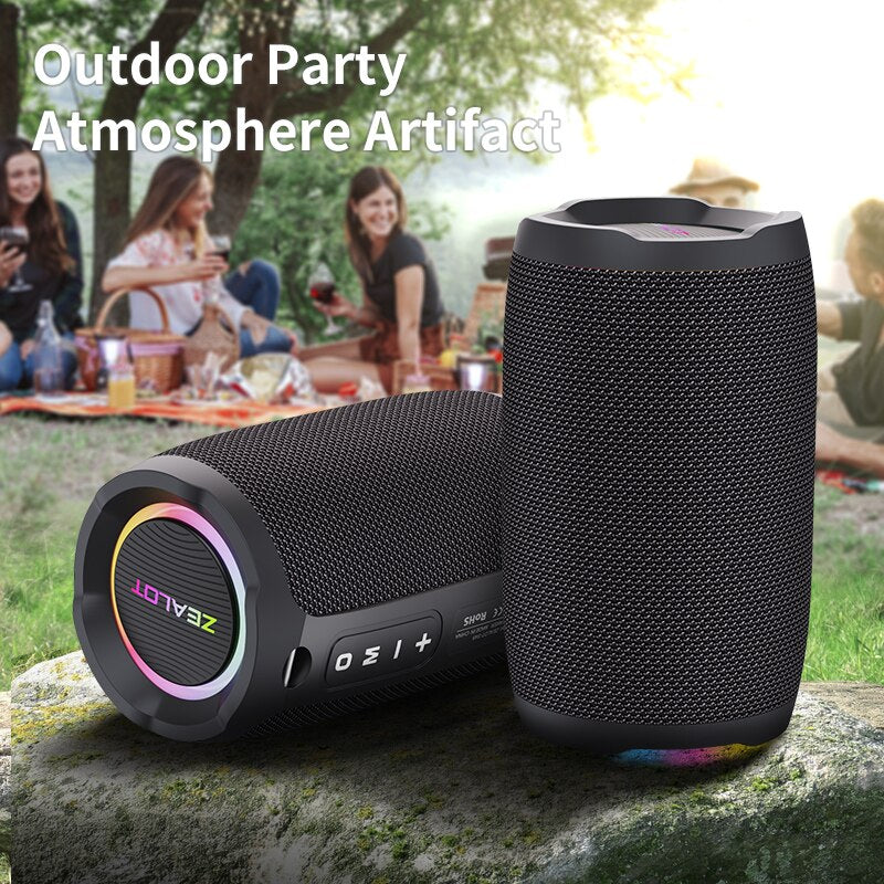 Portable Bluetooth Speaker Waterproof Powerful Sound Bass Boost Dual Pairing TF, TWS, USB