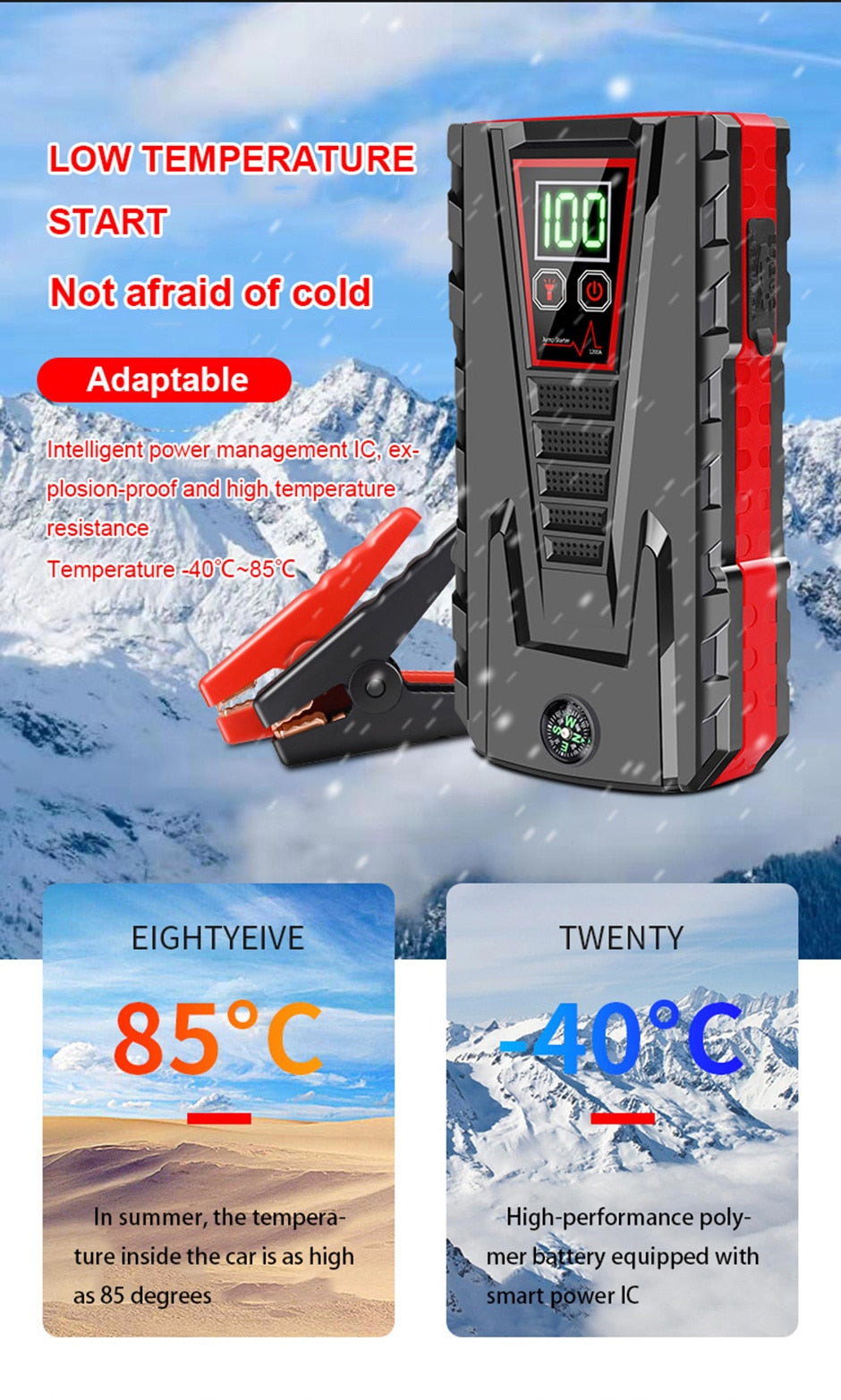 Car Jump Starter Power Bank 12V Portable Car Battery Booster