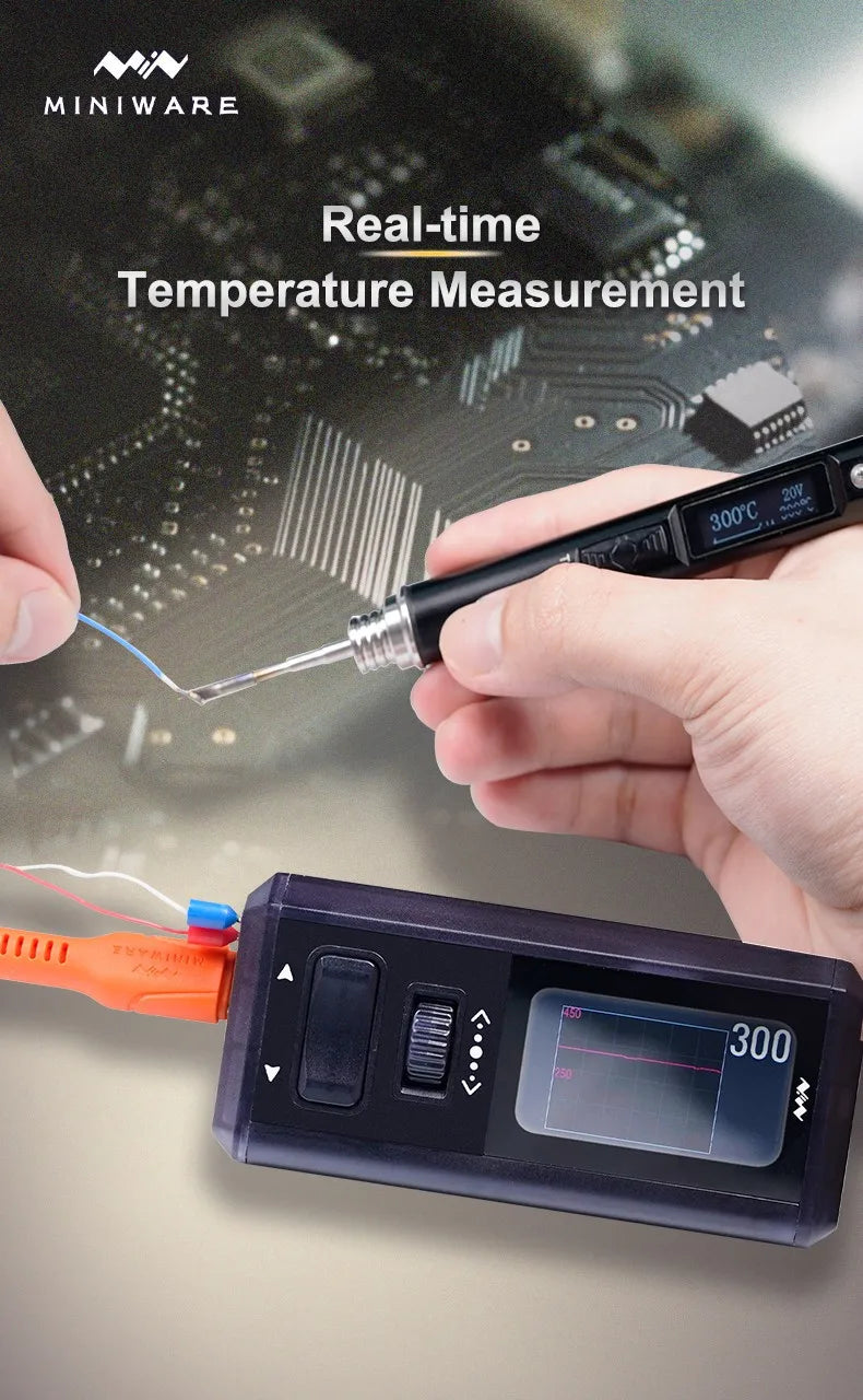 OFFICIAL MINIWARE TS1M Mini Soldering Station Portable Digital Display 210/245 Handle Tip Power Welding Repair Kits DIY Tool