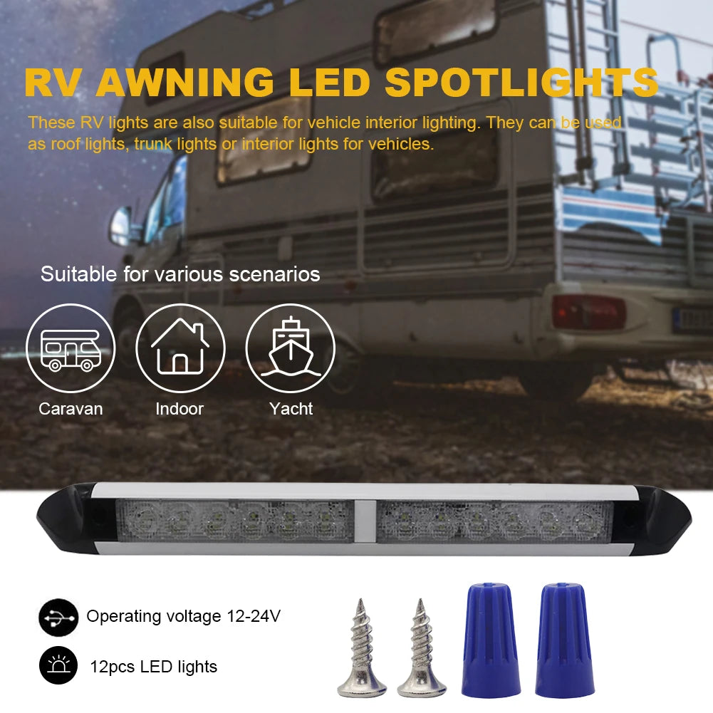 12-24V Trailer LED Exterior Awning Lamp 6000K IP67 Waterproof