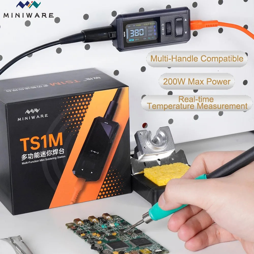 OFFICIAL MINIWARE TS1M Mini Soldering Station Portable Digital Display 210/245 Handle Tip Power Welding Repair Kits DIY Tool