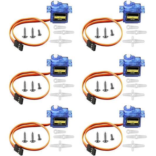 6pcs Sg90 9g Micro Servo Motor, Mini Servos Motor Kit Plastic Gear 180 Degree Servo for Rc Car Airplane Plane for Arduino