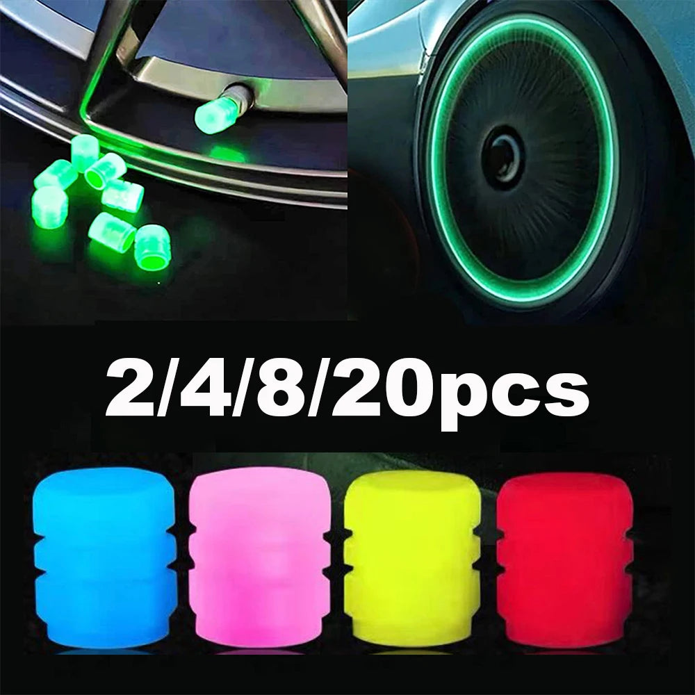 Universal Luminous Tire Valve Cap Car Wheel Hub Glowing Dust-proof Decorative Tyre Rim Stem Covers Applicable Motorcycle E-Bike
