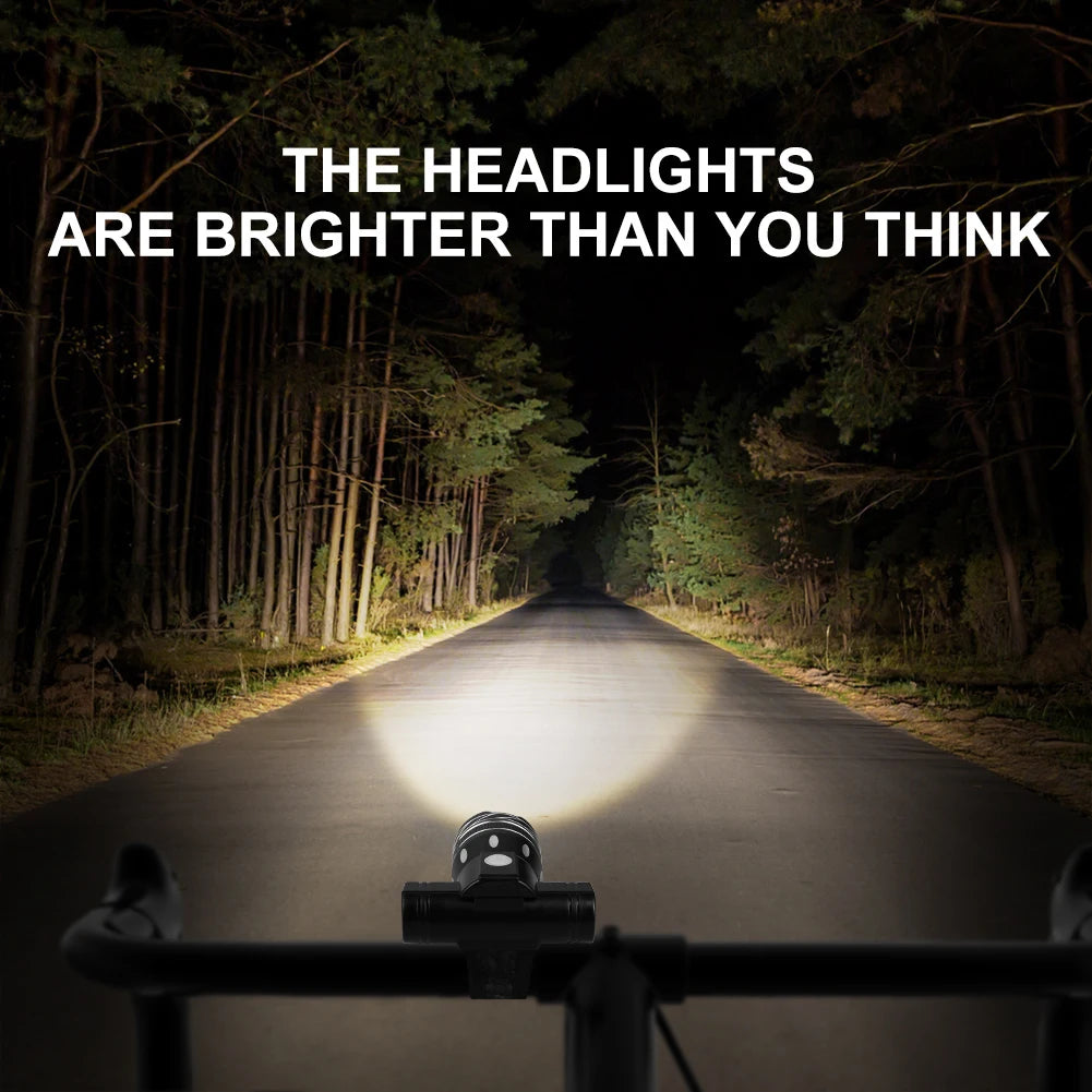 LED Bicycle Front Light 2400mAh USB Rechargeable MTB Bike Headlight Taillight Lamp Aluminum Alloy Cycling Flashlight Lantern