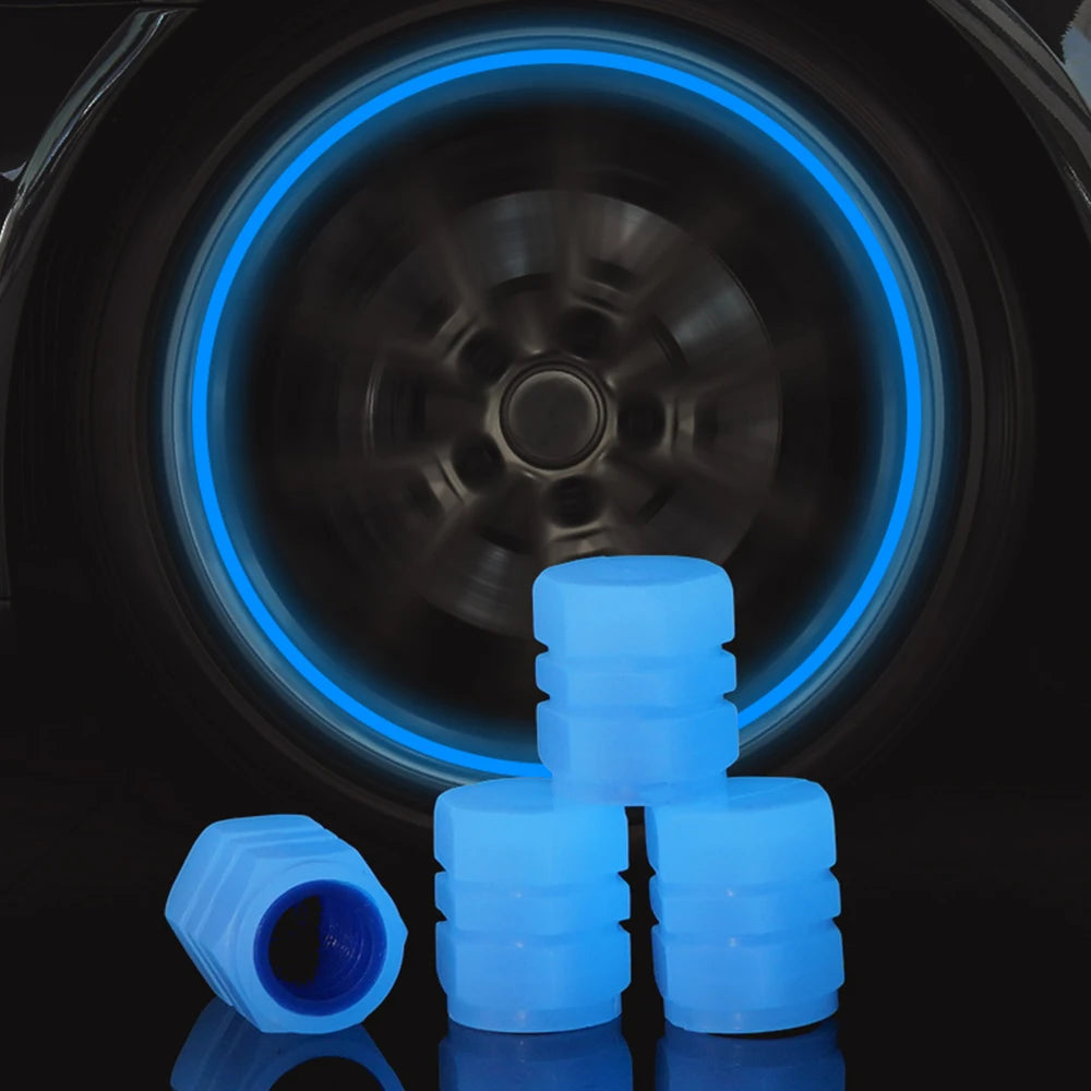 Universal Luminous Tire Valve Cap Car Wheel Hub Glowing Dust-proof Decorative Tyre Rim Stem Covers Applicable Motorcycle E-Bike