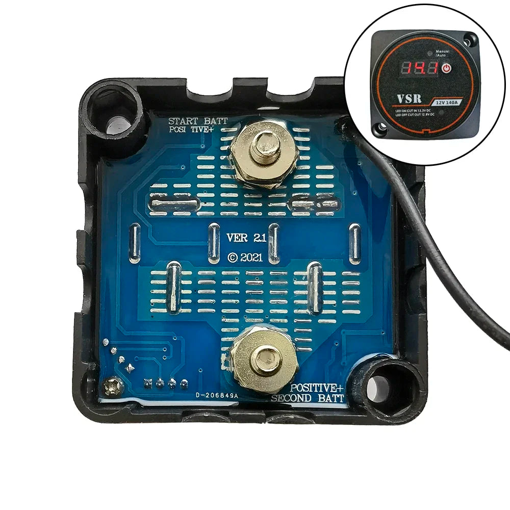 Voltage Sensitive Relay Dual Battery System Digital Display VSR 12V 140A
Split Charge for Camper, Car, RV's and Yachts Smart Isolator.