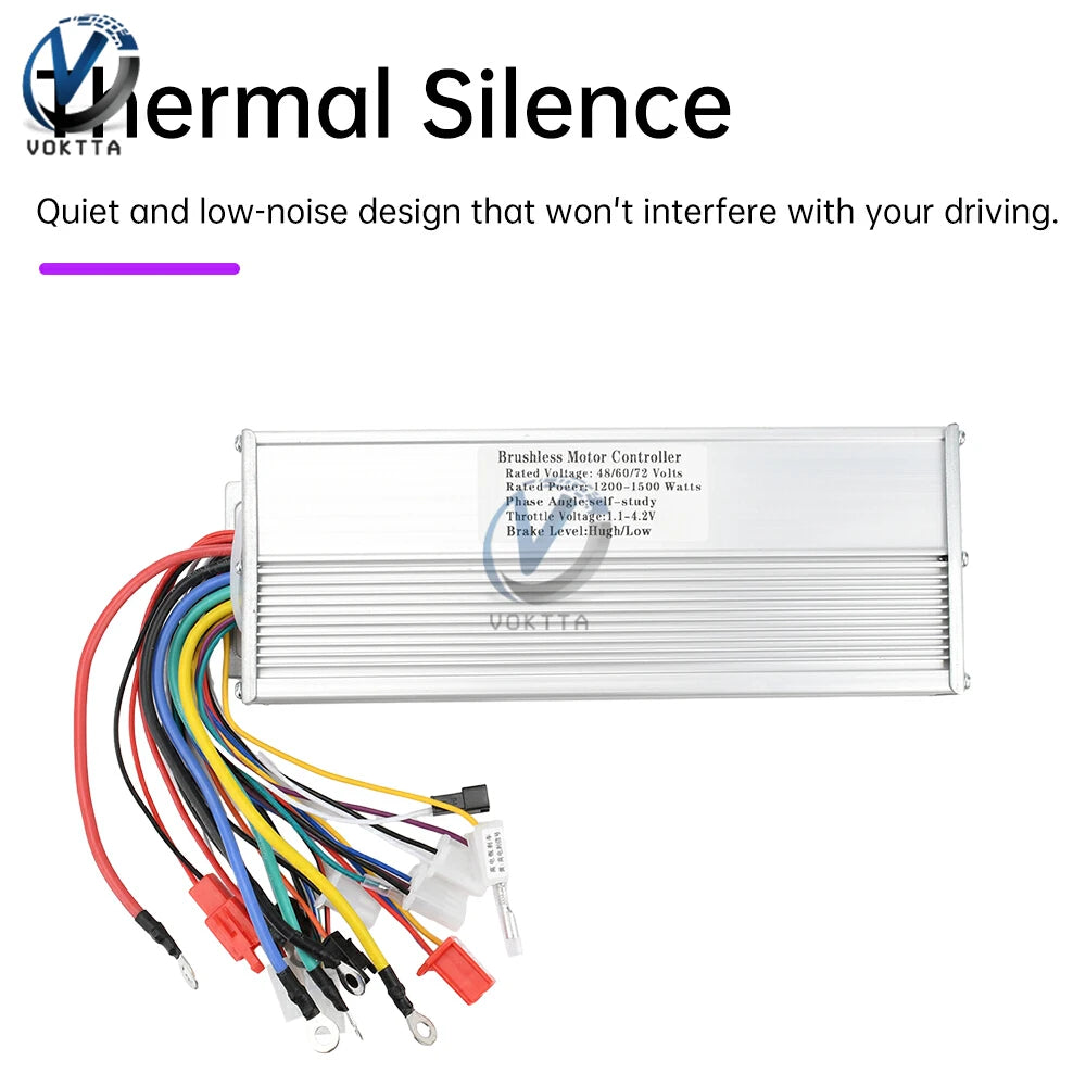 48V 60V 64V 72V 1200W-1500W Universal Intelligent Brushless Controller Three-speed Control for Car Motorcycle Electric Vehicle