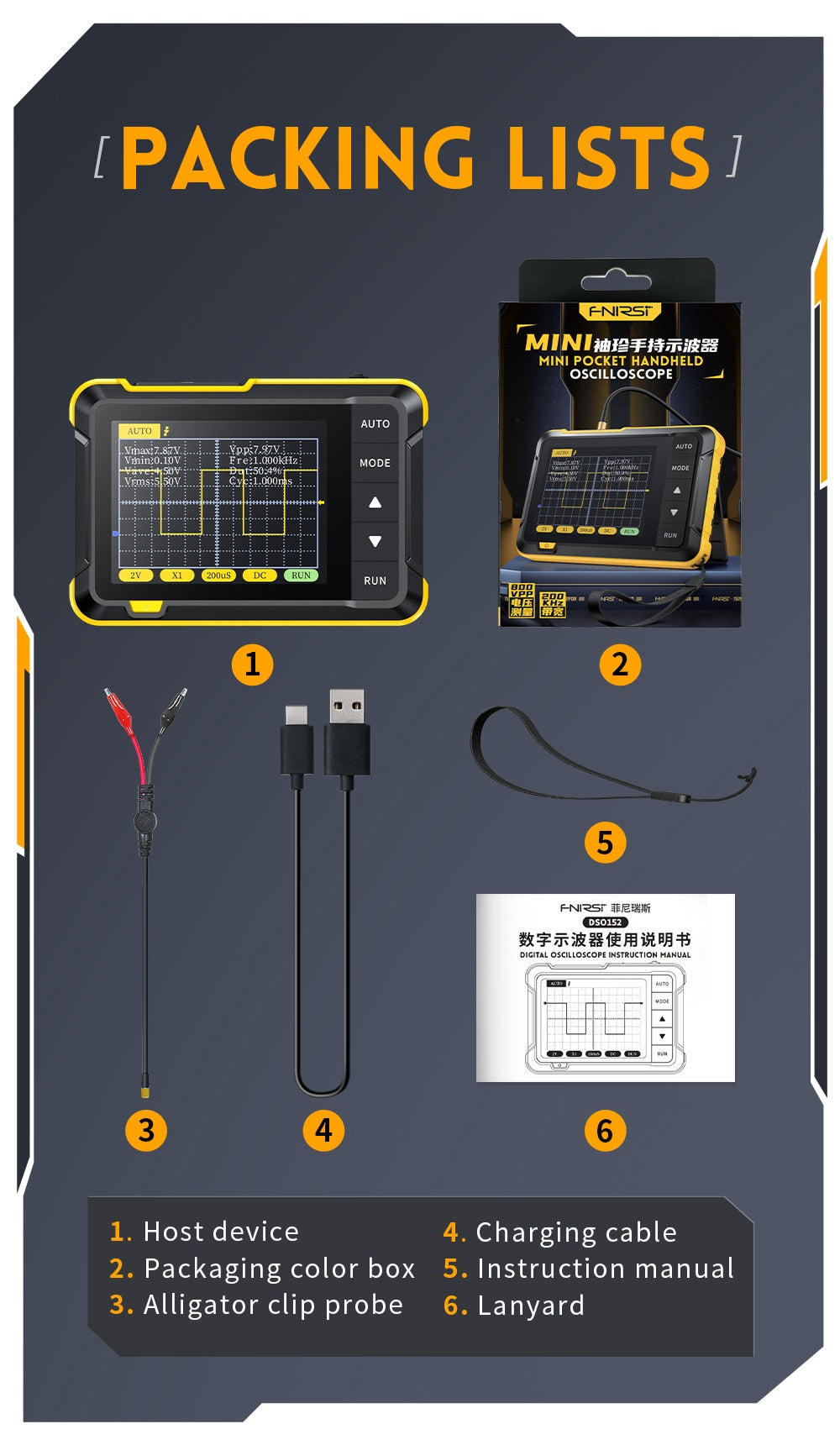 Mini Handheld Digital Oscilloscope Support PWM Output