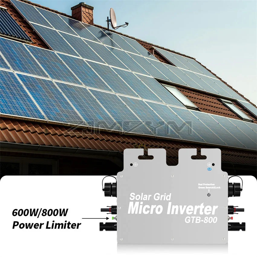 800W PV Solar Micro Inverter DC to AC Output 110V 220V Micro Solar Grid Tie Inverter IP65 With WIFI