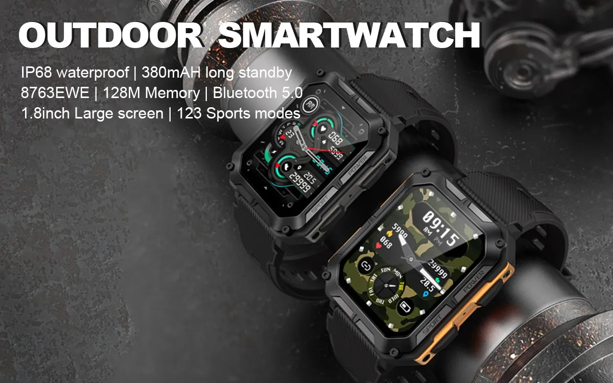 Smart Watch Voice Assistant BT Wireless Call Business Outdoor Sports IP68 Waterproof Wristwatch For Android iOS