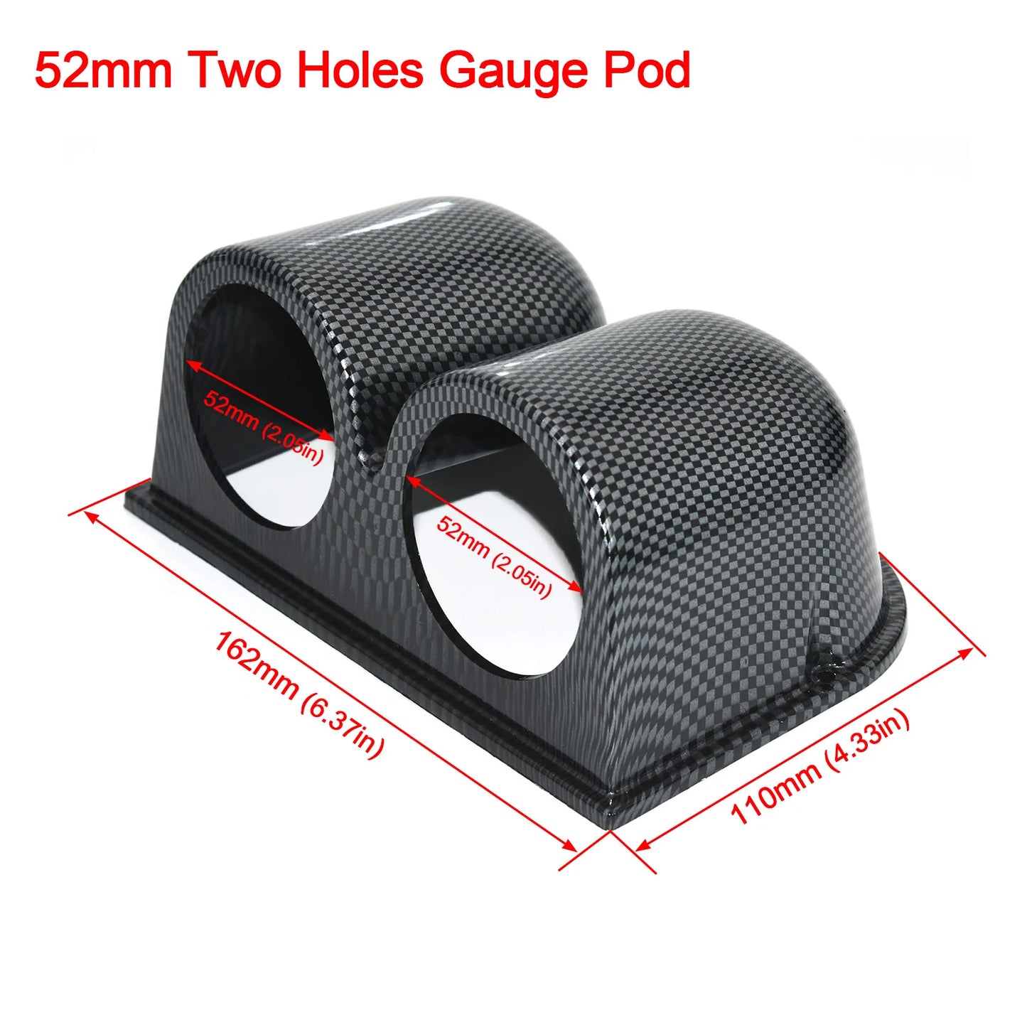 2 inch 52 mm Car Gauge Pod Universal Black Single, Double, Or Triple Car Gauge Holder for Left or Right Side or Dash.