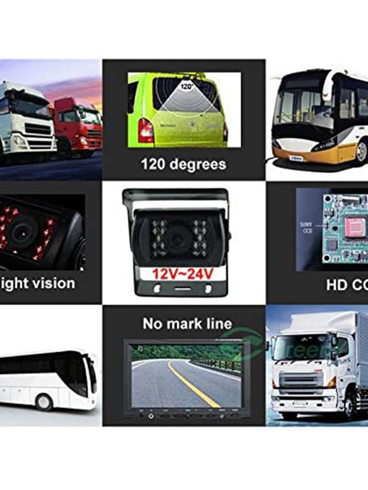 Rear View Camera Waterproof 12-24V 4-Pin Professional for Bus Truck RV Caravan Trailer