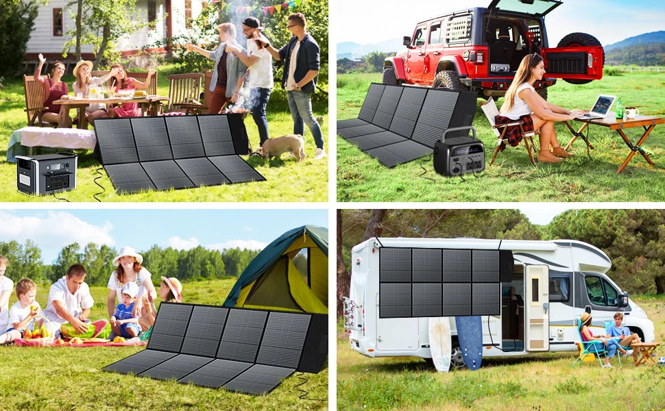 Ctolity 2400W 1600W 500W Portable Power Station,200W 100W Solar Panel Option, Solar Generator for Camping Emergency,UPS Function