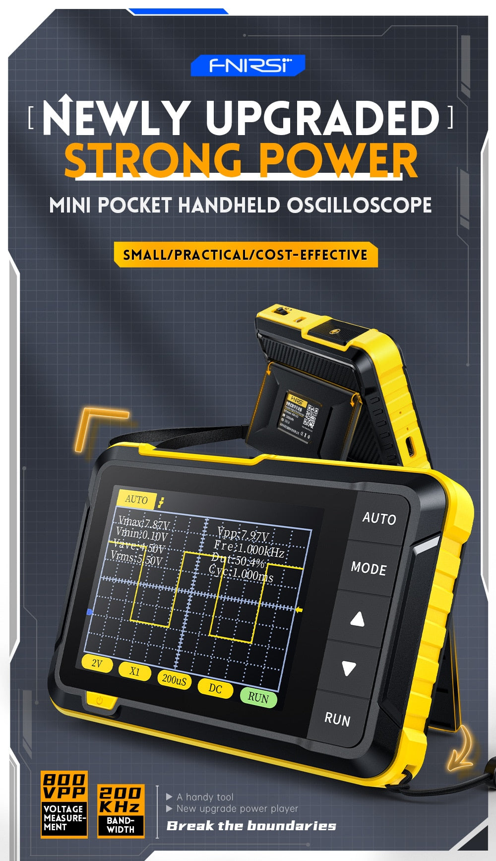 Mini Handheld Digital Oscilloscope Support PWM Output