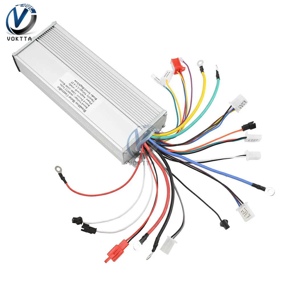 48V 60V 64V 72V 1200W-1500W Universal Intelligent Brushless Controller Three-speed Control for Car Motorcycle Electric Vehicle