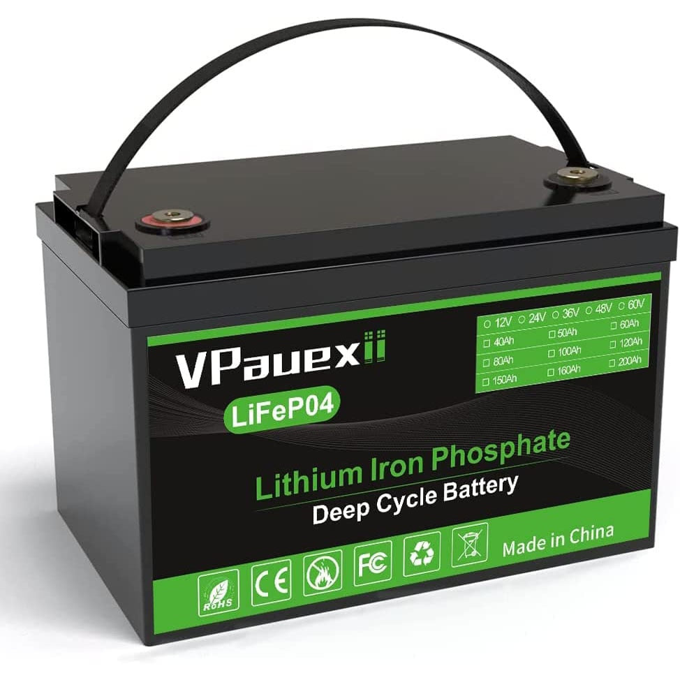 VPauexii 12Volt 100 Amp Hour Lithium Iron Phosphate, LiFePO4-Storage Battery.