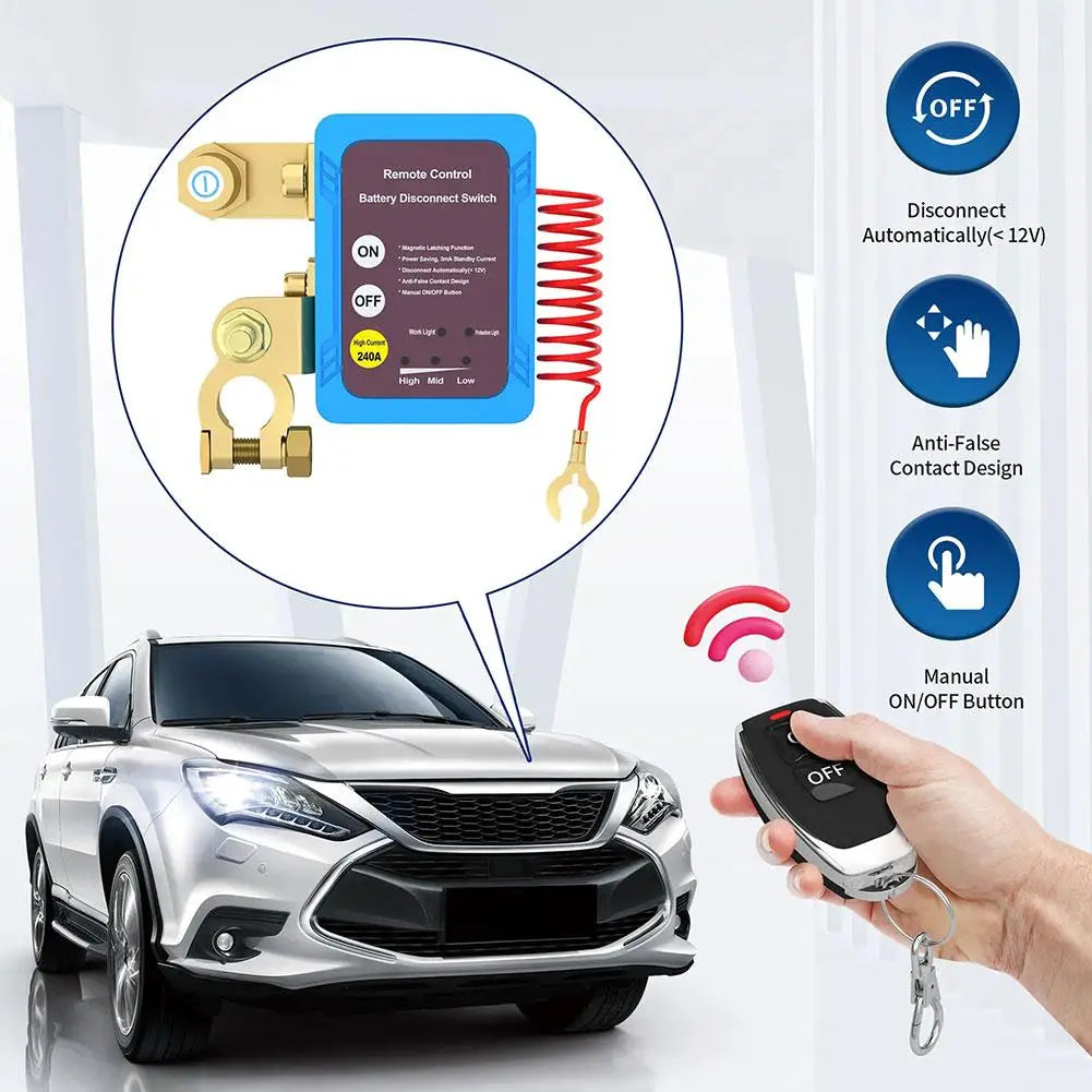 Remote Battery Disconnect Switch Kill Switch Remote Control Switch For Auto and motor home.