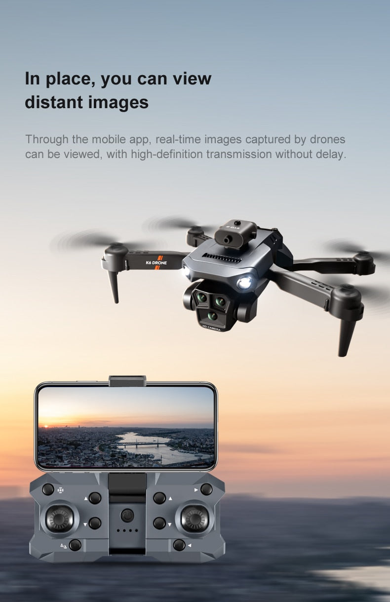 Mini Drone 4K Professional Three Cameras Flow Localization, Obstacle Quadcopter