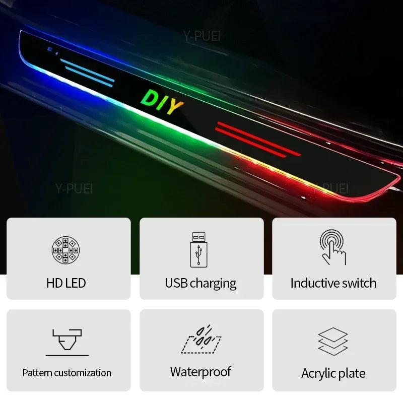 For Chevrolet Camaro1993-2026 Car Door Sill Light Customized Logo LED Welcome Threshold Pedal Lamp