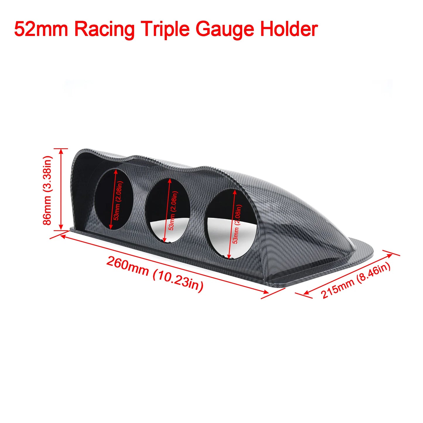 2 inch 52 mm Car Gauge Pod Universal Black Single, Double, Or Triple Car Gauge Holder for Left or Right Side or Dash.