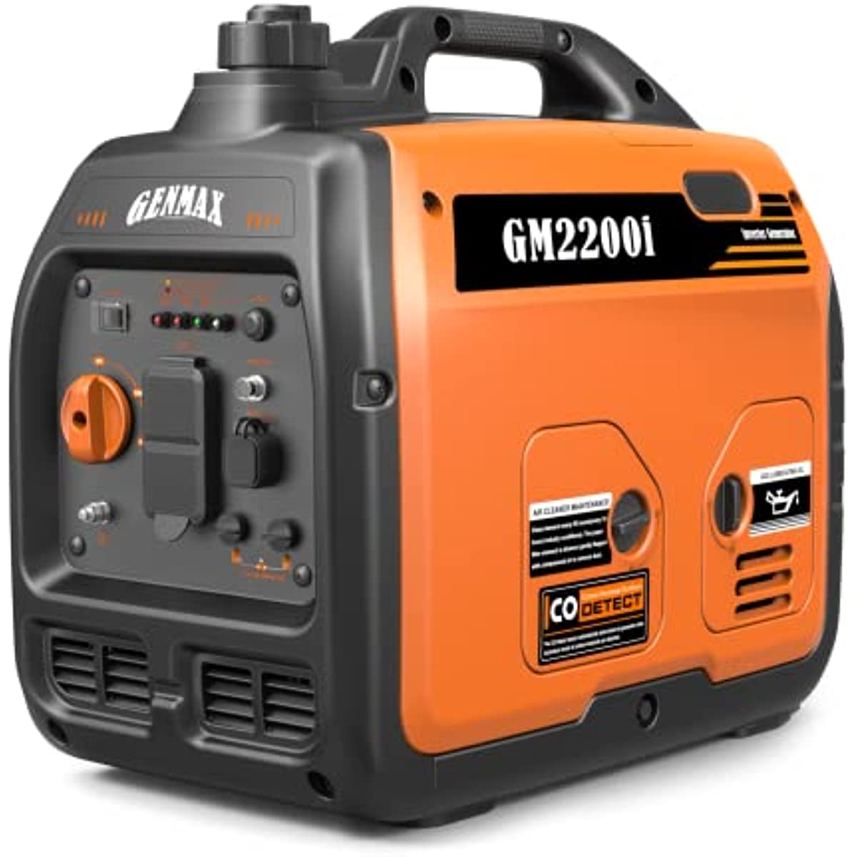 GENMAX Portable Inverter Generator 2200W ultra-quiet gas engine.