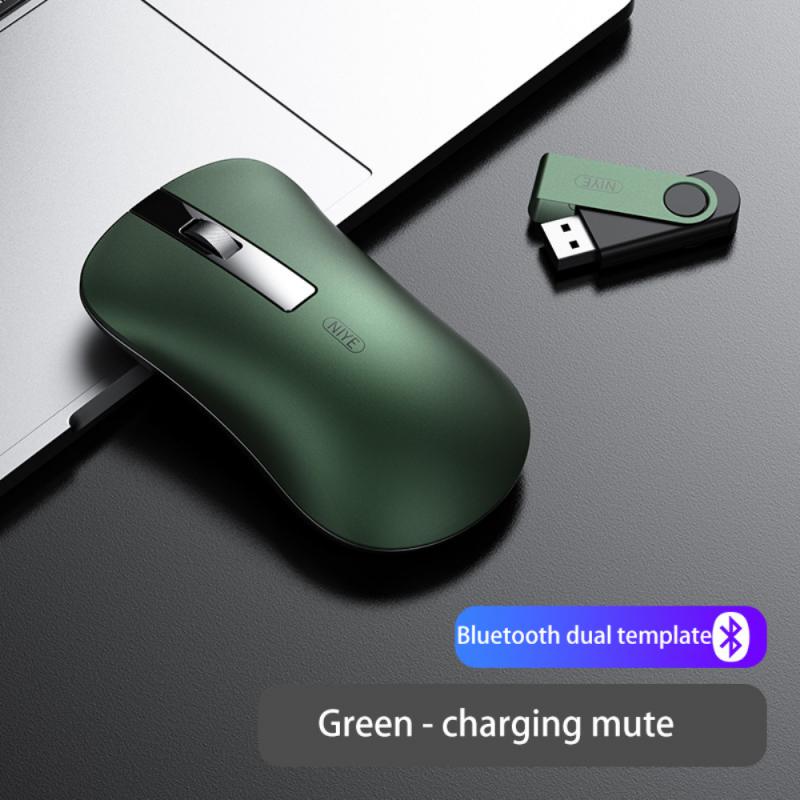 Aluminum Alloy Rechargeable Wireless Mouse For PC Laptop Bluetooth-compatible