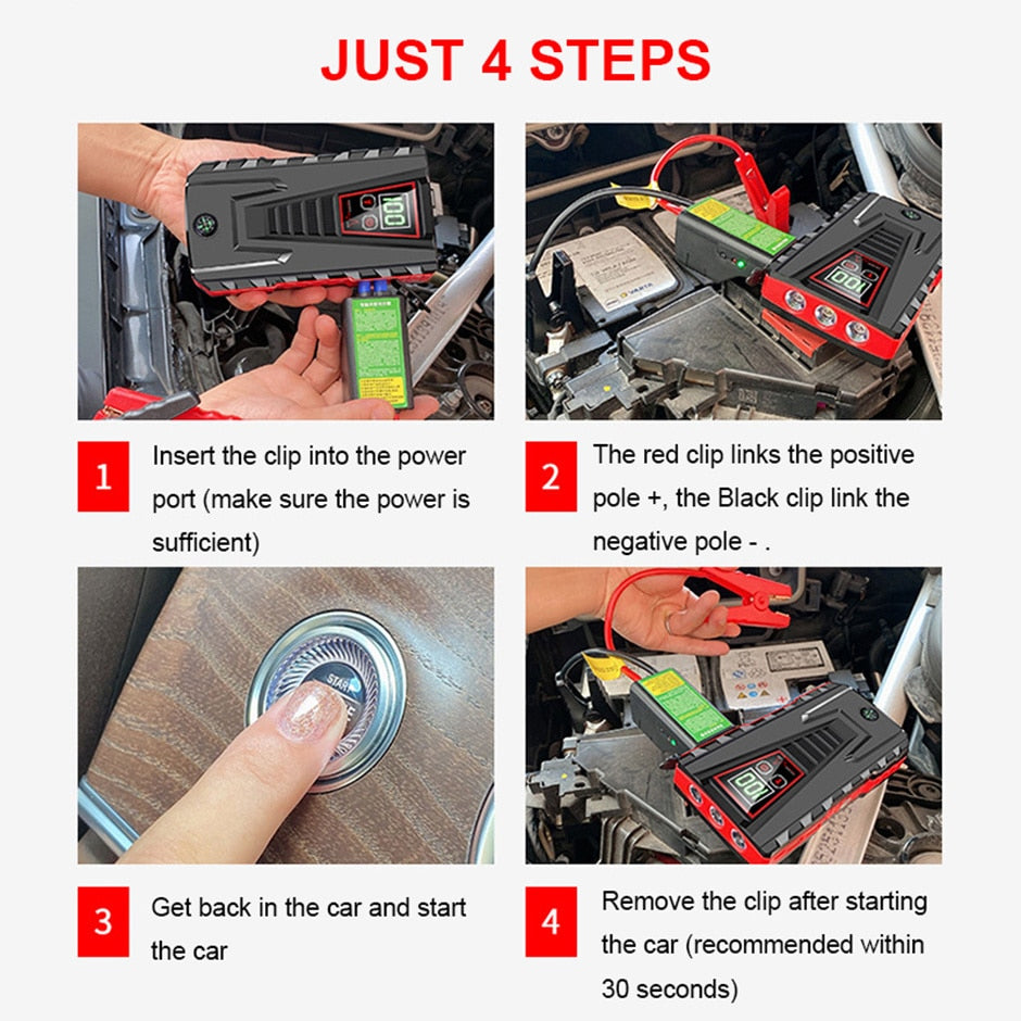 Car Jump Starter Power Bank 12V Portable Car Battery Booster