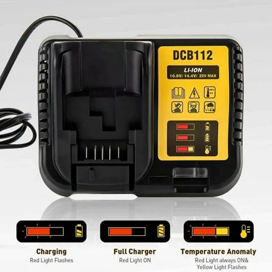 DCB112 Charger For Dewalt Charger Battery 20V 12V 14.4V 18V DCB200 DCB203 DCB205 DCB202 Tool Power Charger 10.8V 2A Replacement