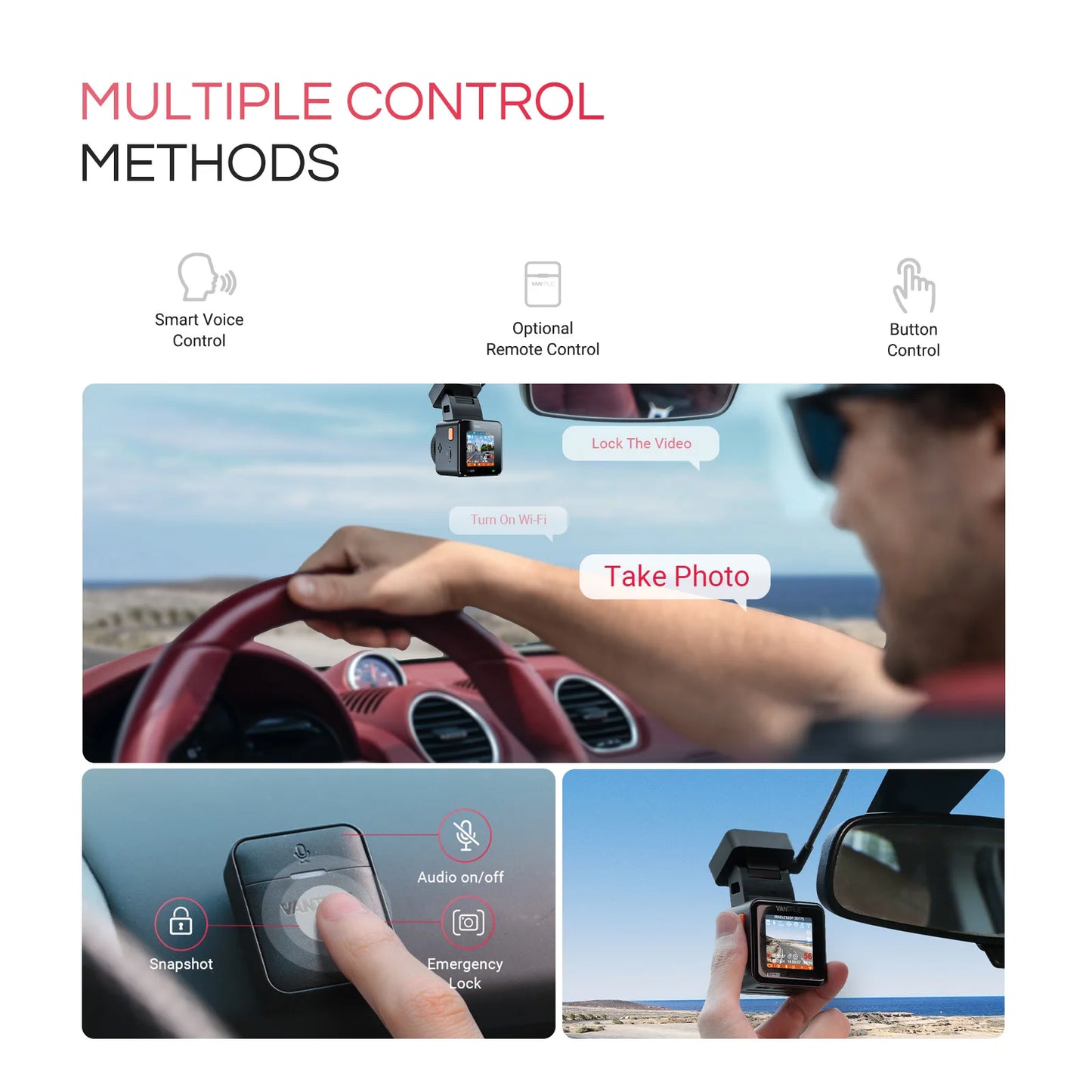 Vantrue E1 Pro 4K Mini DashCam Front STARVIS 2 Plate Pix™ HDR Night Vision Dash Camera for Car 5G WiFi&GPS Support 1TB Max