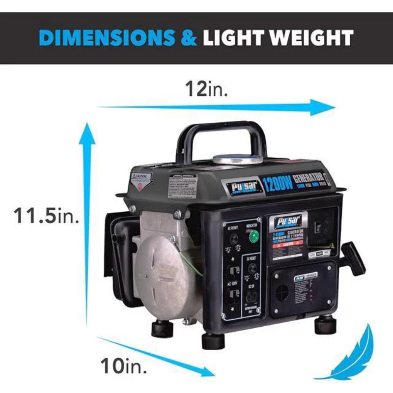 Pulsar 1200W Portable 2-Cycle Gas Powered Generator