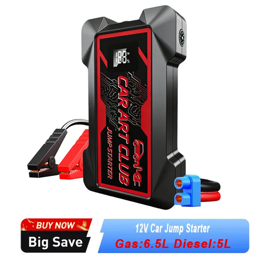 6000A Peak Jump Boxes for Vehicles(12V 6.5L Gas/5.0L Diesel Engine) Equipped Fast Wireless Charging Jump Starter Battery Pack