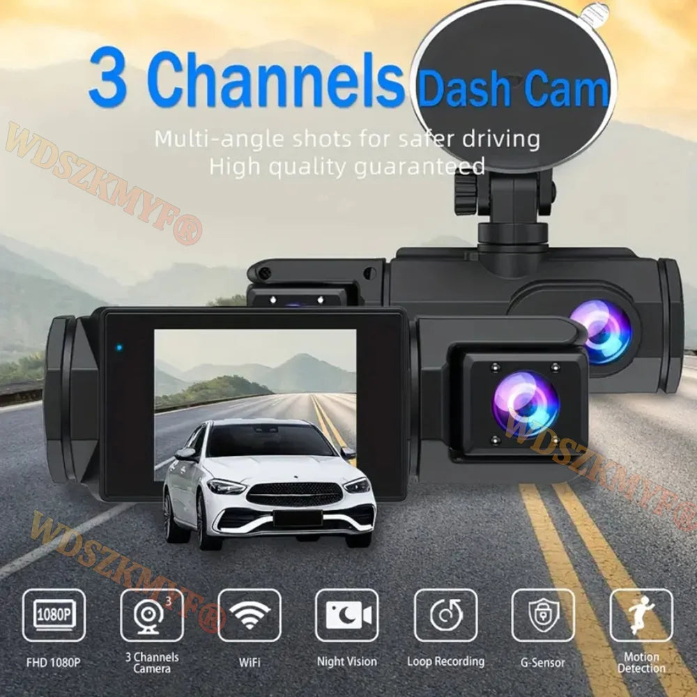 NEW WIFI Dash Cam for Car 2/3 Channel Front Rear Camera 1080P Video Recorder Dashcam Black Box Car DVR OptionalRear View Camera