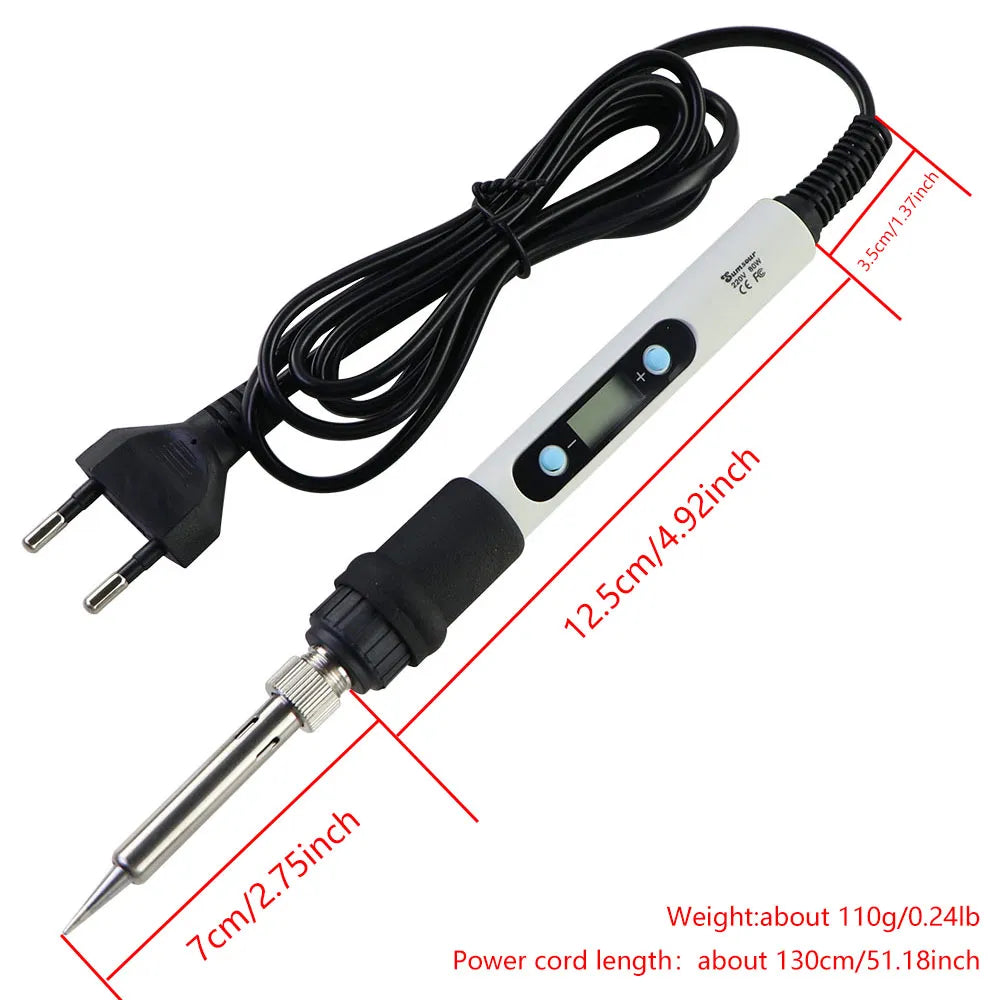 Electric soldering iron Kit Set Adjustable Temperature Digital Display Welding Station Heat Insulation Working Mat Repair Tools