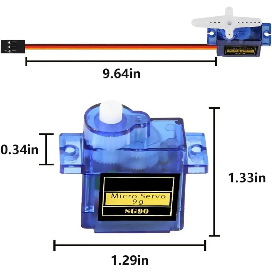 4pcs 180/360 Degree Micro Servo Motor Sg90 9g Mini Servos Motor Kit Plastic Gear Servo for Rc Car Airplane Plane for Arduino DIY