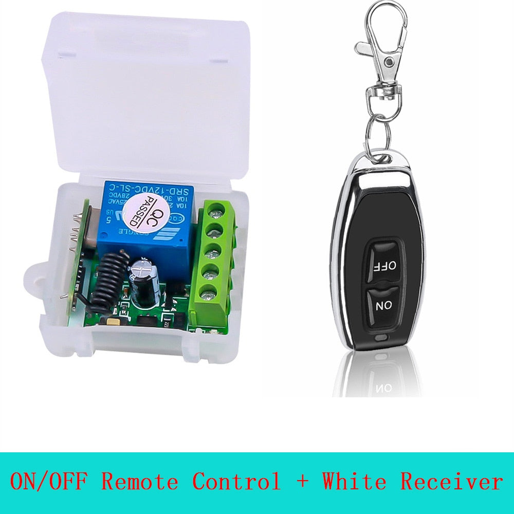 12V 10A Relay 1 CH Wireless RF Remote Control Switch Transmitter with Receiver