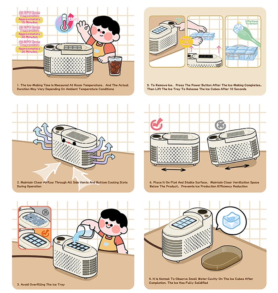 12V/220V Car Ice Maker Desktop Portable Mini Ice Cubes Maker Machine 8 Ice Cubes Ready in 15 Mins For Home/Kitchen/Camping/RV