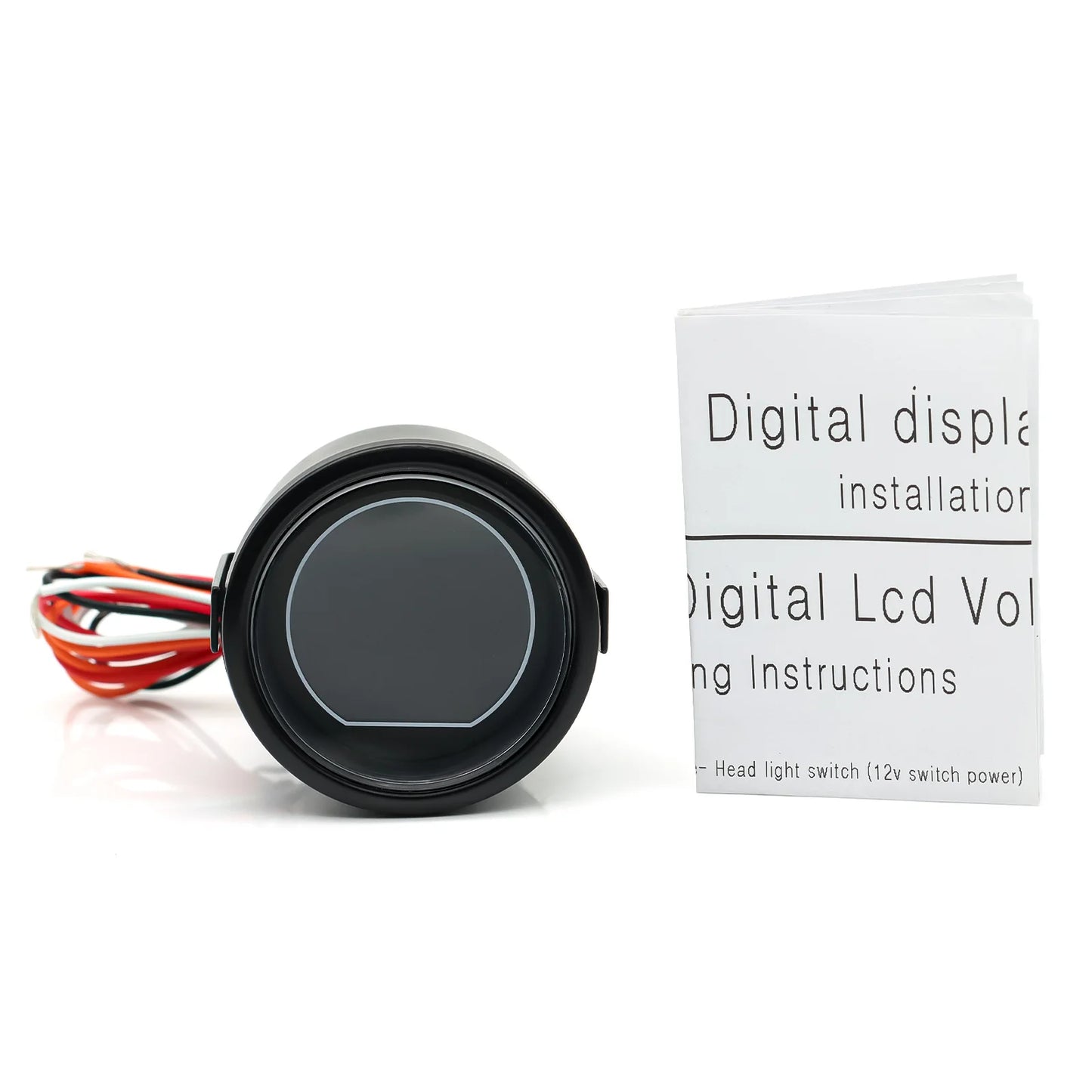 8V-18 12 Volt Round Panel Digital Voltage Meter