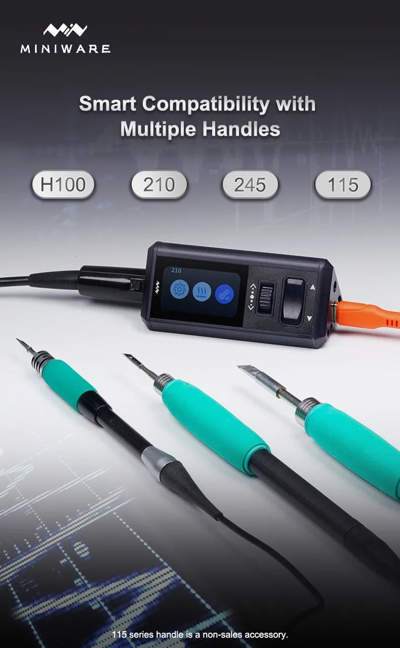 OFFICIAL MINIWARE TS1M Mini Soldering Station Portable Digital Display 210/245 Handle Tip Power Welding Repair Kits DIY Tool